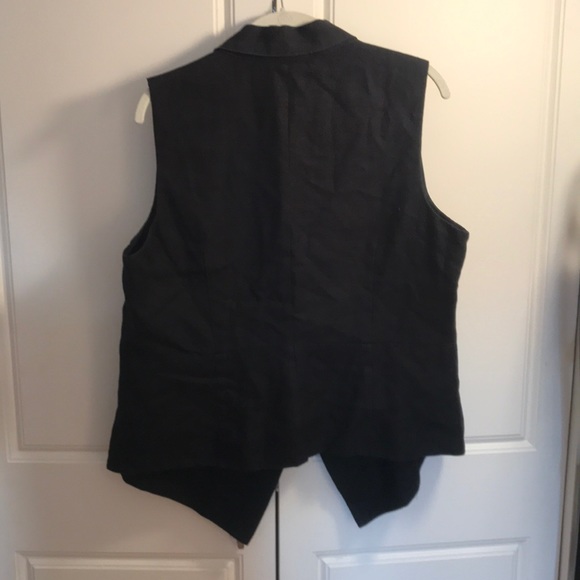 Jones New York Black Linen Vest Size L - Picture 2 of 5